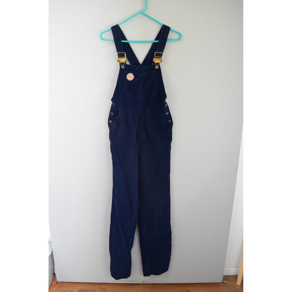 Wampum Corduroy Overalls 28x36 Navy Blue Vintage Workwear Mens Dungarees Retro